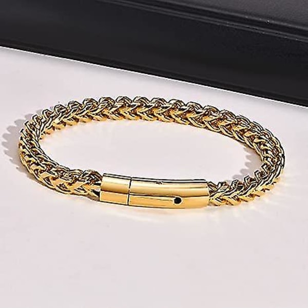 Rustfrit stål retro vintage kæde stil klassisk plain biker fest strand armbånd