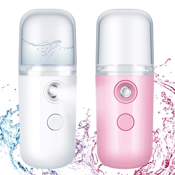 2st Nano Facial Mist, Misting Facial Steamer Deep Moisture Mini Luftfuktare, Telefon Mist USB Uppladdningsbar Nano Facial Mist för daglig makeup