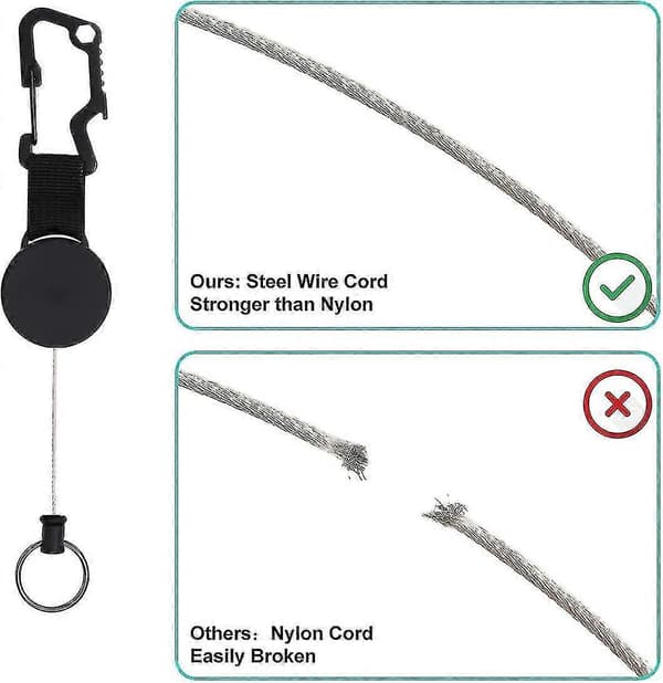 Infällbara Nyckelringar, 3-pack Kraftiga Infällbara Märkeshållare med Multifunktionell Metall