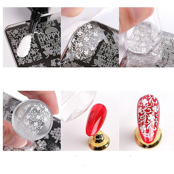 Rektangulära nail art med kattmall Bildplatta Nails Art Verktyg för gör-det-själv-naglar dekoration