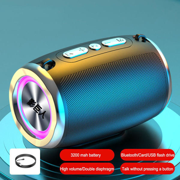 Intelligent Bluetooth-högtalare med hög ljudkvalitet (en storlek, svart)