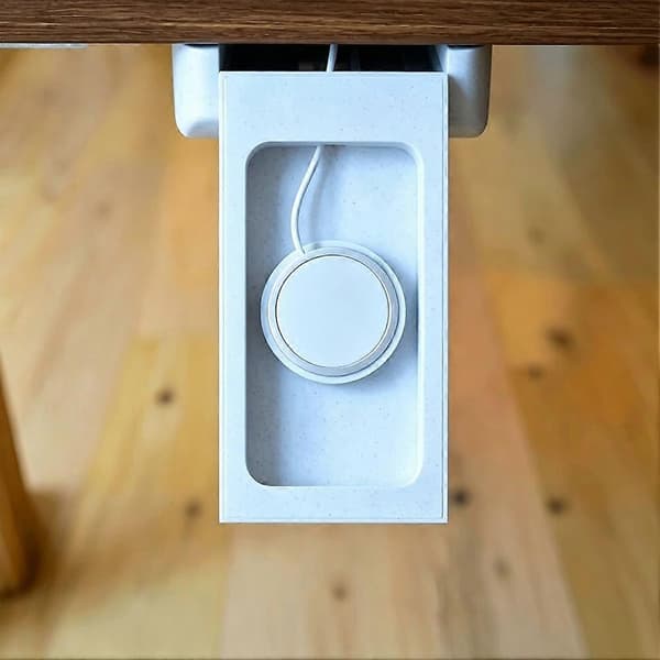 Skjult telefonholder til montering under skrivebord med push-to-eject og opladningsfunktion