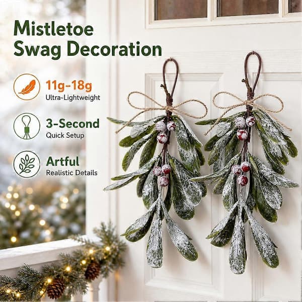 Julhängen set om 2 plastväxter för gran och dörr 04 Christmas ornament