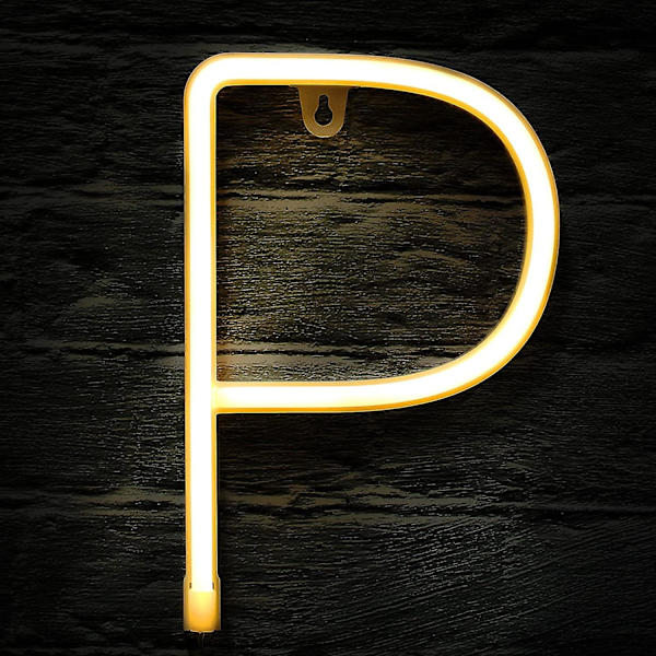 Led Neon Taklampa Alfanumerisk Symbol Neonljus Med Trådlös Fjärrkontrollbrytare