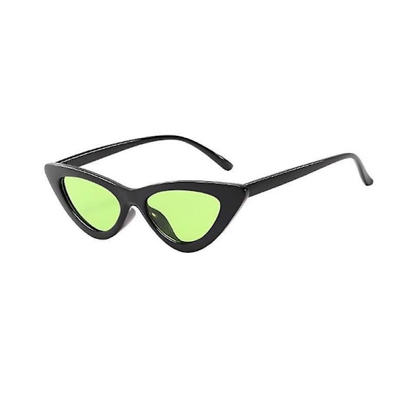 Retro Cat Eye Solbriller Dame Sexy Retro Cat Eye Solbriller Mærke Designer Farve Briller Kvinde（Sort，Sort Lysegrøn）