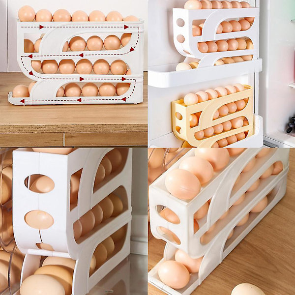 Automatisk eggrullingsmaskin med 4 glidende lag for sidedørs kjøleskap（hvit）