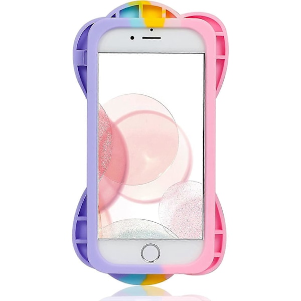 iPhone 7 Plus/8 Plus/6 Plus/6S Plus Skal Roligt Sött Kul Silikon Design Cover för Flickor Barn Pojkar Tonåringar Mode Cool Unik Fidget Båge Bubbla
