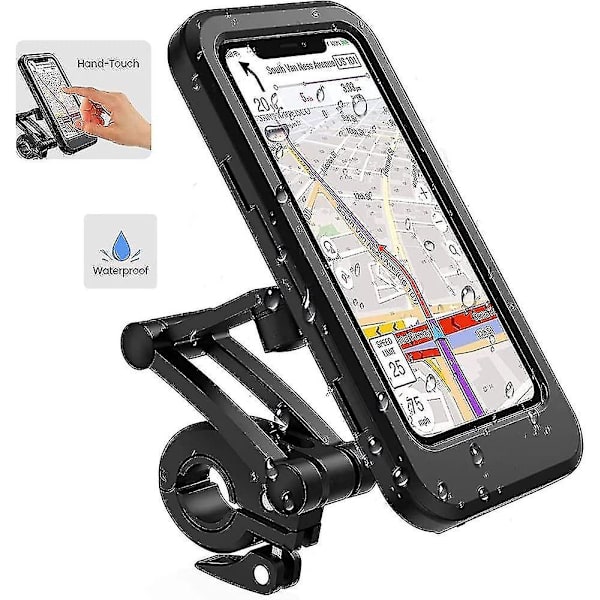 Vanntett sykkeltelefonholder, 360 Scooter smarttelefonholder med regntrekk telefonholder for motorsykkel