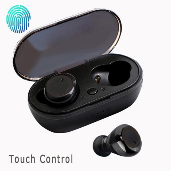 Starta med Bluetooth 5.0-headset, trådlöst headset, stereoheadset, mikrofon, handsfree-headset, mobiltelefon, Bluetooth-headset, laddningsbox.