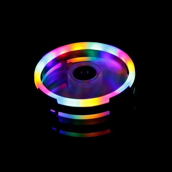 Datorkylare RGB-fläkt 12 cm RGB- case Kylfläktfodral Case Tyst kylfläkt med icke-justerbara färg RGB-ljus 3 fläktar