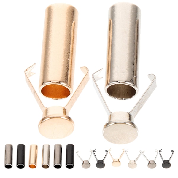 8 stk skolisser tips metall skolisser aglets erstatning skolisser ender tips（1.9X0.7CM，som vist）