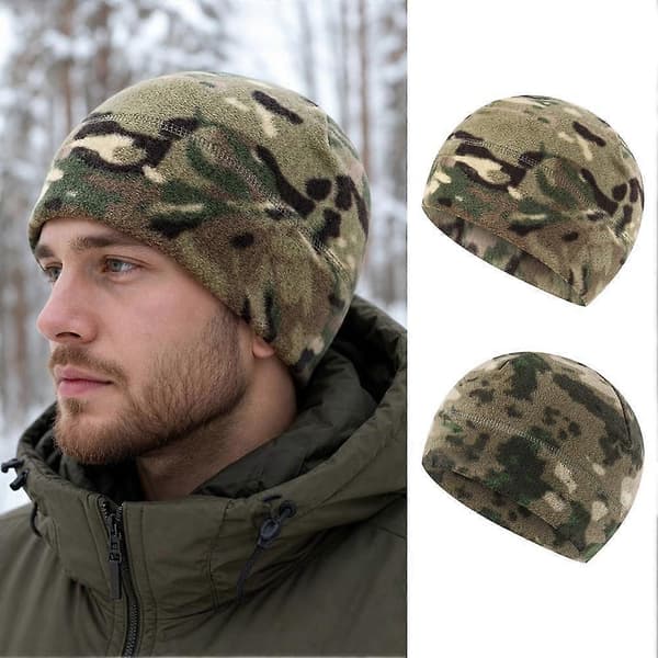 Fleece-vintermössa för utomhusbruk - Termiskt skydd, hjälmkompatibel passform, vindskydd Green1
