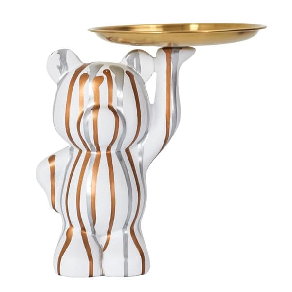 Dekorativ Statue - HOME DECO FACTORY - Pyntefat - Elegant - Hvit og Gull