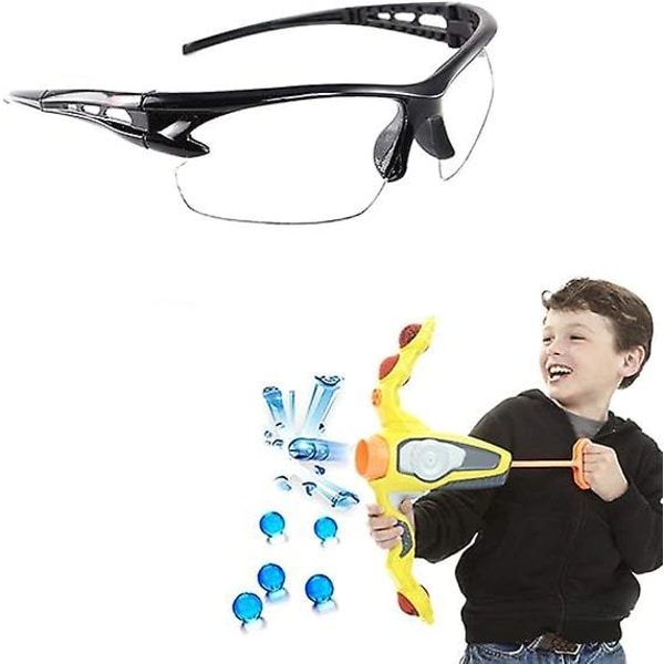 Glasögon - paket med 6 genomskinliga skyddsglasögon, skyddsglasögon med plastlinser för barn med Nerf Shootouts och labbarbete