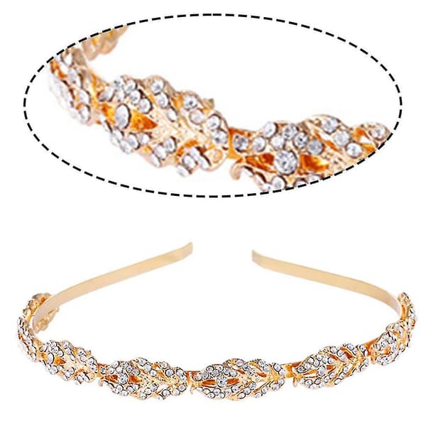 Blomsterdesign Rhinestone Krystall Bryllupshodebånd Brudehodeplagg Enkelt Design Brudehodebånd