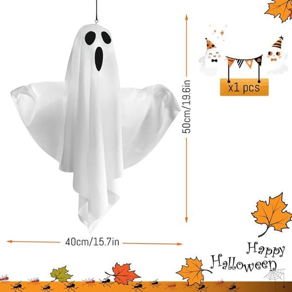 Halloween Hængende Dekoration Spøgelse Vindpose LED Lysende Spøgelse Have Terrasse Udendørs Indendørs Dekoration Tilbehør