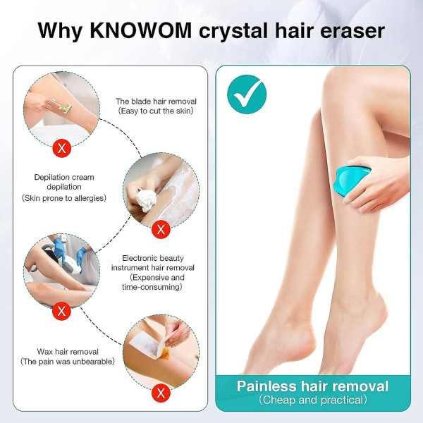 Crystal Hair Eraser, smärtfri & silkeslen Crystal Hair Remover, kristall hårexfolieringsverktyg, guld