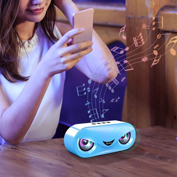 M6Led seitsemänvärinen valo langaton Bluetooth-kaiutin (sininen)