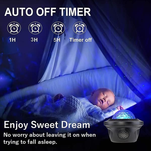 20 lyseffekter Galaxy Projector, musikkhøyttaler