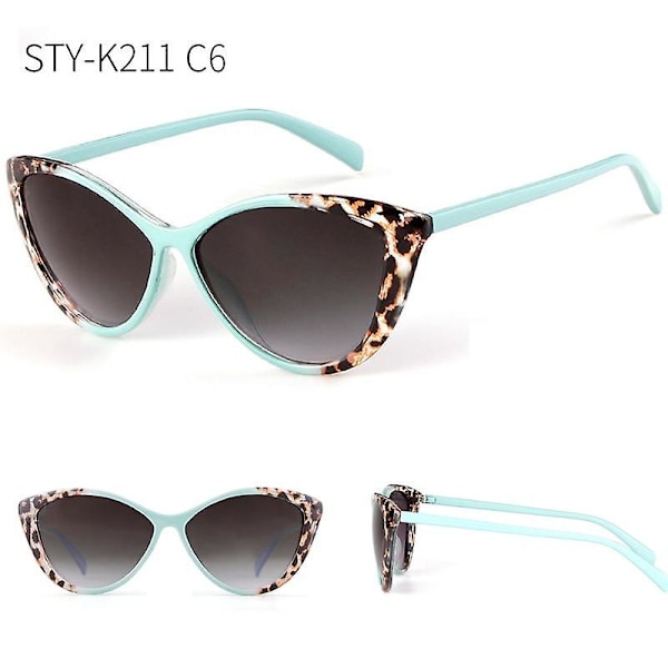 Lang keeper fashion vintage dame sexy cat eye solbriller kvinner leopard retro solbriller（C6）