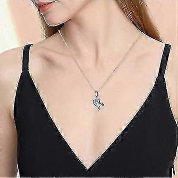2 st Halsband och Armband för Par, Matchande Set, hjärthänge (silver silver)