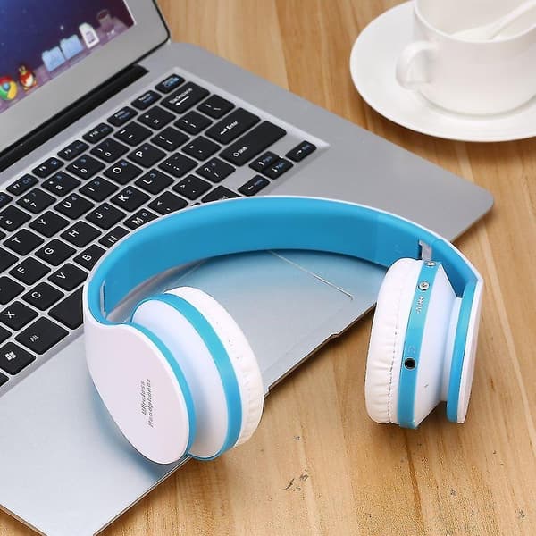 Hopfällbart trådlöst stereo Bluetooth-headset med mikrofon för iPhone, mobiltelefon, PC, bärbar dator