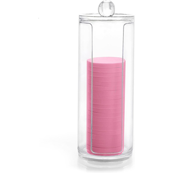 Akryl Makeup Organizer Rund Kosmetik Opbevaring Bomuldspude Dispenser Beholder Holder Organizer