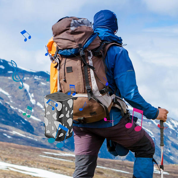 IPX7 bærbar Bluetooth-høyttaler True Wireless Stereo BT5.0 Surround Sound-høyttaler for festcamping (svart)