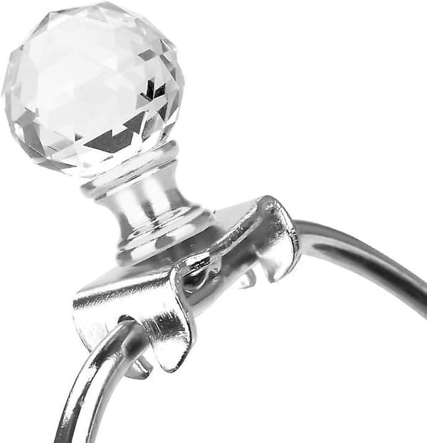 Trådformet Diamant Krystal Lampeskærm Finial Sølv Base