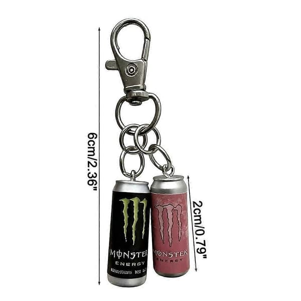 Mini-burk nyckelring hartsreplika berlock för ryggsäck 6 cm plast metall whiting