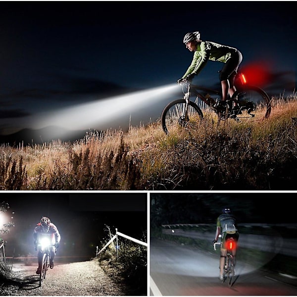 Dww-cykelbelysning med bakljus, fram- och bakcykellampa IPX6 vattentät cykellampa USB-laddningsbara cykellampor för cykel