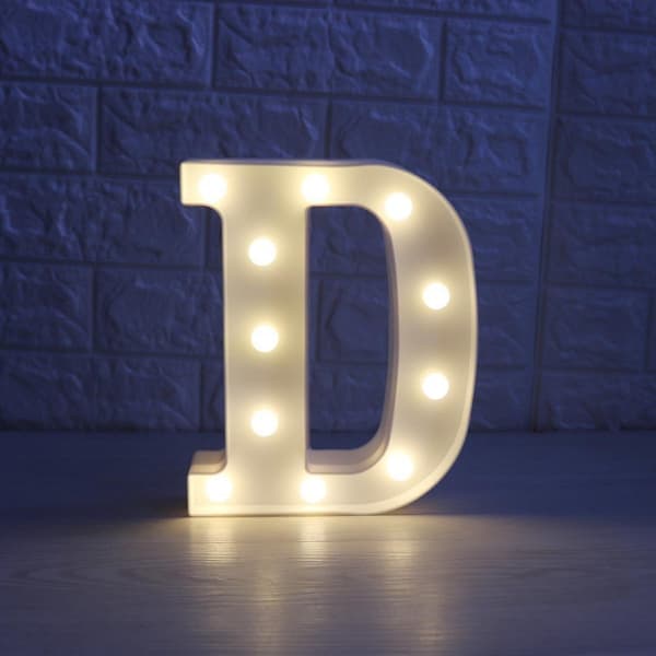 LED-lys nummer bogstavskilt til natlys bryllup