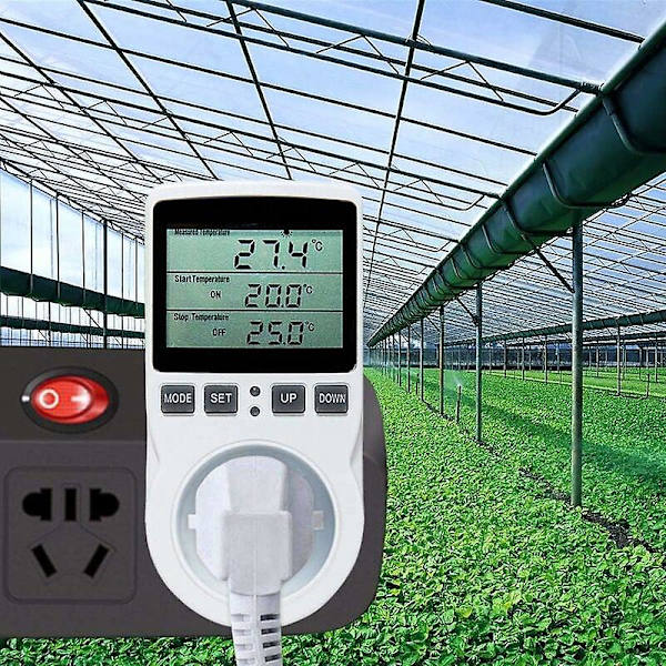 Msbd Digital Temperaturregulator, Plugg Termostat Oppvarming Kjøling Lcd Temperaturregulator, 230v For Drivhus Gårdshus Temperaturregulator/