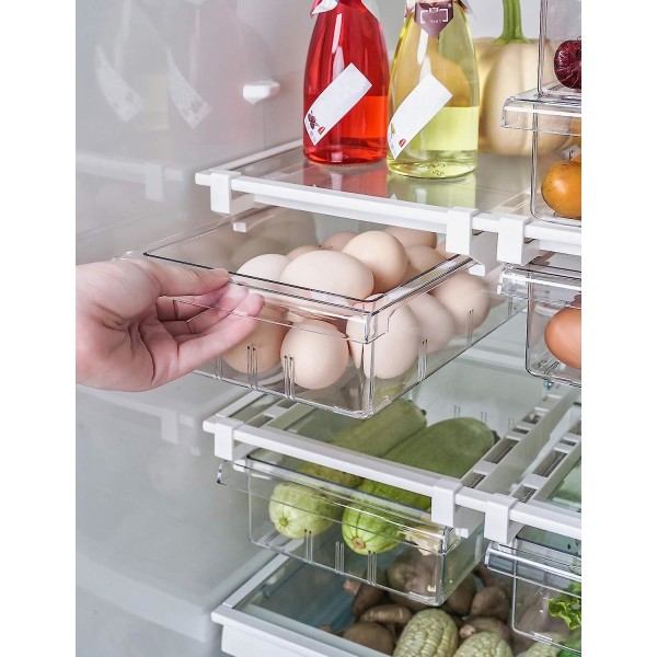 Kylskåpslådor, förvaringsställ, förvaringslådor för kylskåpslådor,  utdragbara förvaringsboxar för kylskåpslådor, förvaringslådor för kylskåp  e4ec | Fyndiq