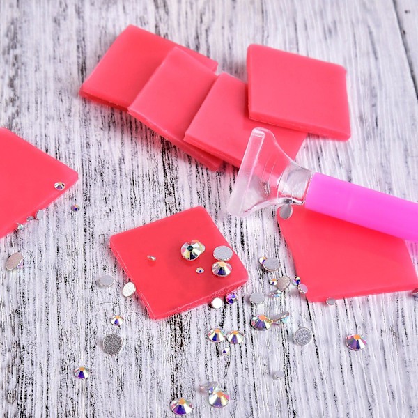 DWW-90 st diamantavla vax, 2 x 2 cm färgad DIY diamantavla Coll（stil2）