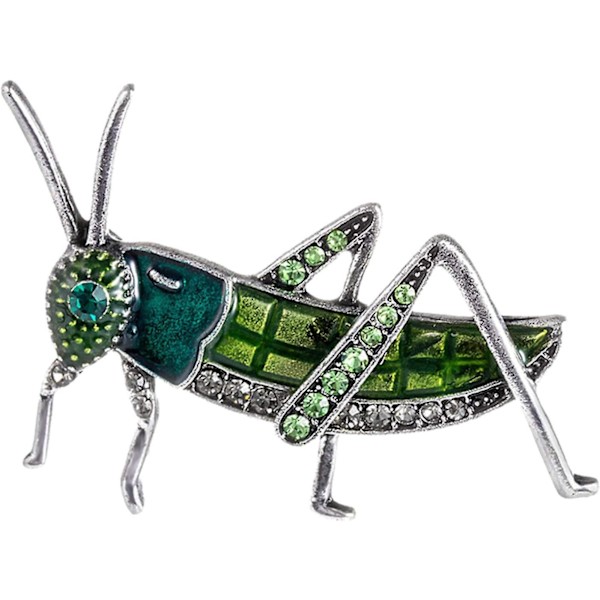 Söta broscher för festkvinnor Locust Grasshopper Rhinestone Inlaid Insect Brosch Pin Väska Jacka Dekor för kostymdekoration (Fri storlek, 1)