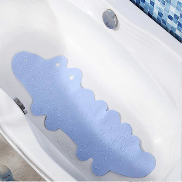 Ukeler Halksäkra Badmattor Massage Duschmatta för Barn, 37.4\" L x 13.5''W, Blå Krokodil