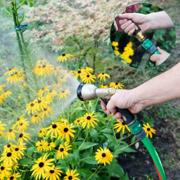 Hagesprinklerpistol - Høytrykksprinkler med 8 forskjellige vanndyser - Plen hageplante Blomsterbil