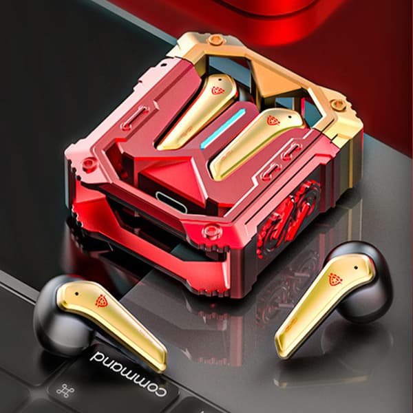 Helt metall laddningsfack Dubbel mikrofon Brusreducerande Spel Bluetooth-hörlurar 5.3