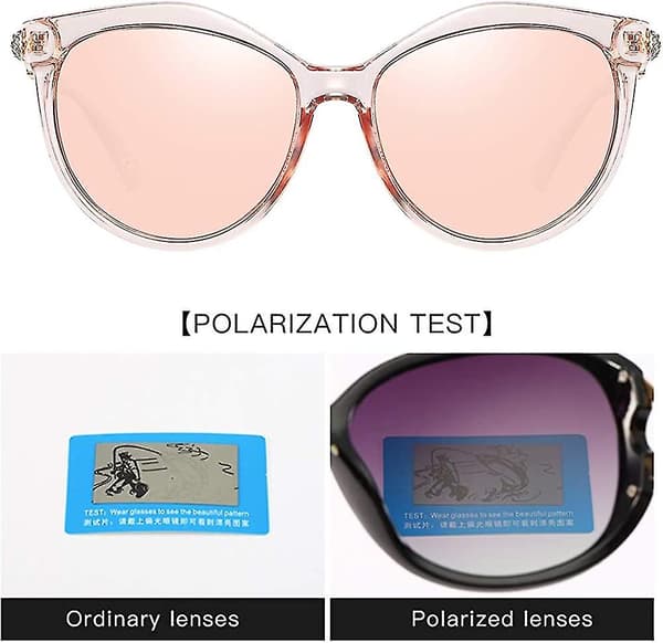 Polariserade Solglasögon för Kvinnor med UV-Skydd - Rosa Ram & Rosa Linser