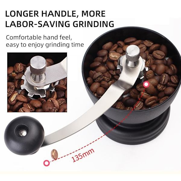 Bærbar manuell kaffekvernkvernkvern rullende kaffebønnekvernkvern knuser hjem kaffebønnekvern
