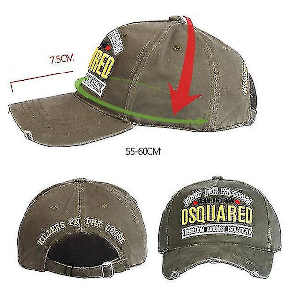Man Baseball Cap Dsq2 Sports Cap（Grön）