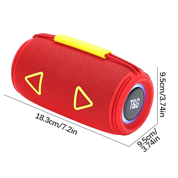 Bluetooth-högtalare utomhus bärbar ridning cylinder färgglada lampor handhållen subwoofer gåva högtalare utförsäljning（röd）