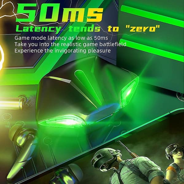 Tws Trådlösa Bluetooth Gaming Hörlurar Vattentäta Sport Headset Touch Control Handsfree Samtal Öronproppar Brusreducering Bluetooth Hörlurar För Drivi