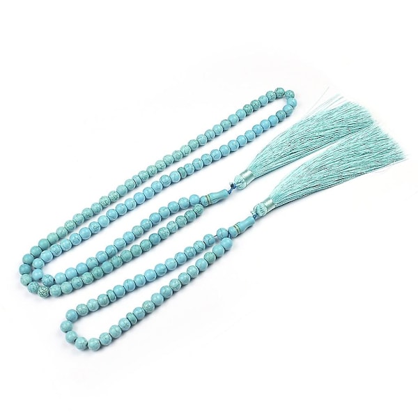 Uskonnollinen Tasbih-rukousrannekoru turkoosihelmillä naisille ja miehille, muslimi-korut（B）