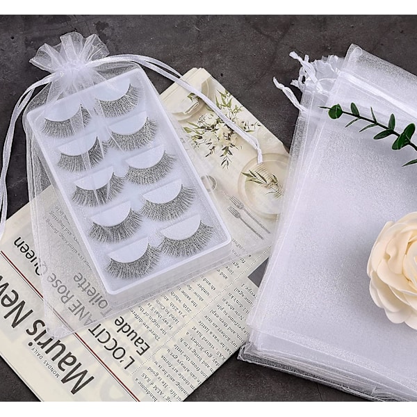 50 st organza påsar 6x9 tum dragsnöre presentpåsar mesh presentpåsar vit genomskinlig