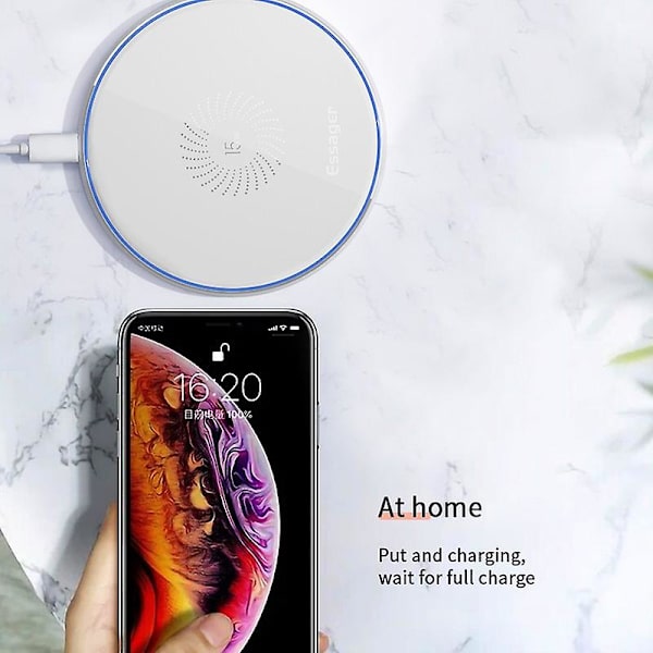 15w Qi trådløs oplader trådløs oplader trådløs opladningsplade hurtig opladning trådløs til Iphone 11 Sumsung hurtig trådløs oplader indikatorlys Whi