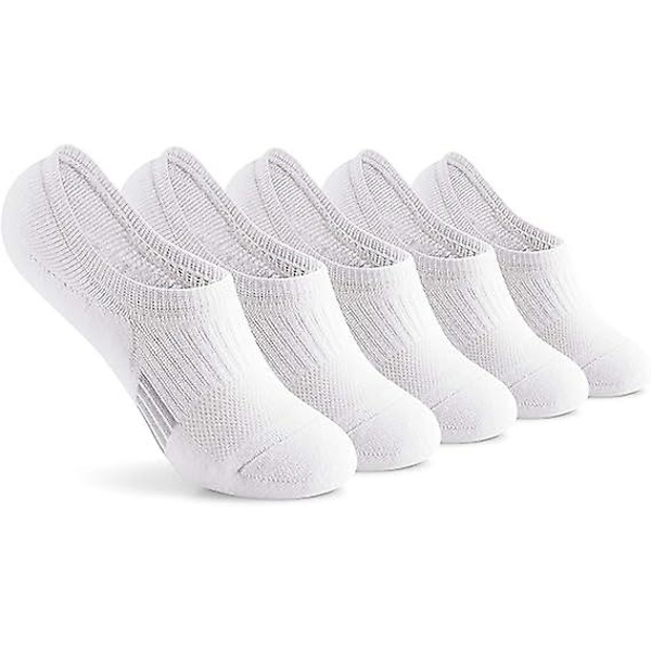 Dam strumpor No Show Athletic Ankle Socks Cushioned Running Low Cut 5 par/Färg:vit5/Storlek:5-8