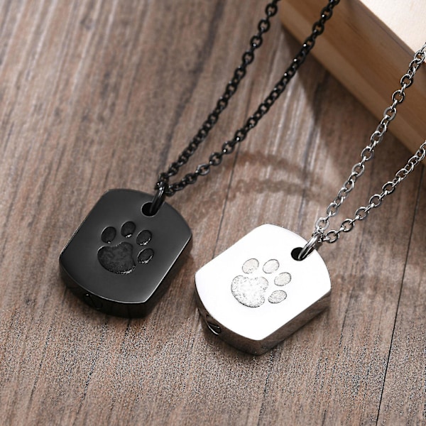 2-pack Husdjur Hund Katt Urna Hänge Minnes Aska Smycke Halsband Hållbart