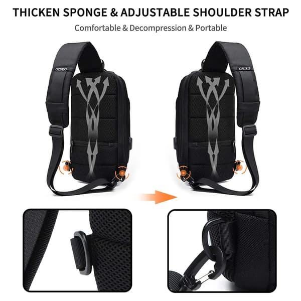 Sling Bag Liten Ryggsäck Crossbody Väskor för Män Bröstväska Man Plånbok Axel Messenger Väskor, Mörkblå